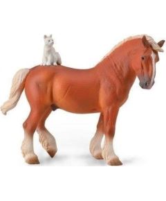 Figurka Collecta Koń Draft z kotem Фигурки и герои