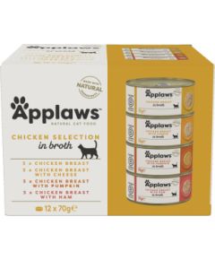APPLAWS Chicken Selection in Broth - wet cat food - 12x70g Kaķu konservi