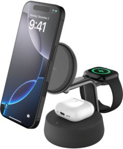Belkin   UltraCharge Pro 25w Qi2 3in1 Magnetic Charger Charcoal Bezvadu telefonu lādētāji