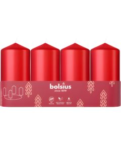 Bolsius Sveces cilindrs 4 gab. Ø100x48mm sarkanas Sveces un svečturi