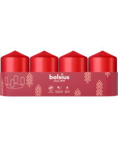 Bolsius Свеча цилиндрическая 4 шт. Ø60x40мм красная Свечи и подсвечники