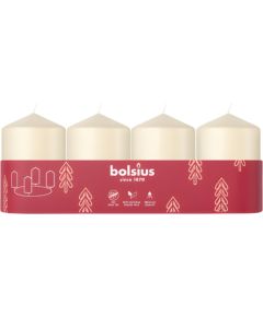 Bolsius Свеча цилиндрическая 4 шт. Ø60x40мм кремового цвета Свечи и подсвечники
