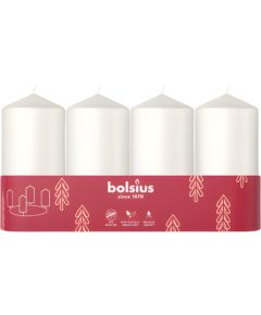 Bolsius Sveces cilindrs 4 gab. Ø100x48mm baltas Sveces un svečturi