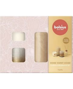 Bolsius Dāvanu komplekts Home Sweet Home vanilla Sveces un svečturi