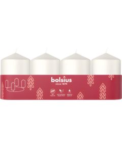Bolsius Свеча цилиндрическая 4 шт. Ø60x40мм белая Свечи и подсвечники