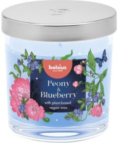 Bolsius Svece arom. stikla gl. Floral Fusion Ø80x72mm peony & blueberry Sveces un svečturi