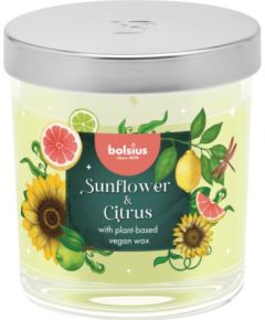 Bolsius Svece arom. stikla gl. Floral Fusion Ø80x72mm sunflower & citrus Sveces un svečturi