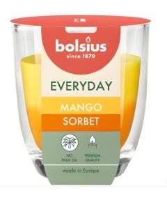 Bolsius Svece arom. stikla gl. Everyday Ø80x70mm mango sorbet Sveces un svečturi