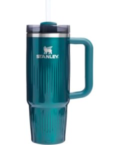 Stanley Termokrūze ar salmiņu The Quencher H2.0 Fluted Tumbler 1.18L spīdīgi zilganzaļa Termosi un Termokrūzes