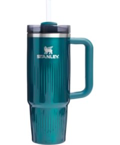 Stanley Termokrūze ar salmiņu The Quencher H2.0 Fluted Tumbler 0.89L spīdīgi zilganzaļa Termosi un Termokrūzes