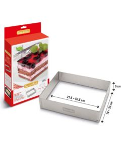 Guardini Кольцо для торта прямоугольное с переменным размером 18х27,5х5см>33х52,5х5см Кондитерская принадлежность