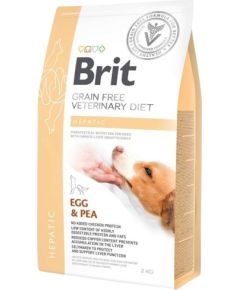 BRIT Grain Free Veterinary Diet Hepatic Egg&Pea - dry dog food - 2 kg Suņu barība