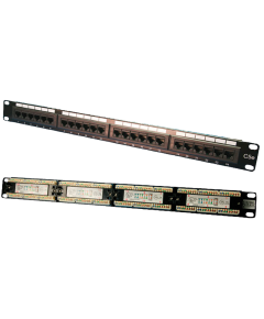 Patch panelis 1U-19" - RJ45x24porti MELNS Cat.5e UTP Serveri un to komponentes