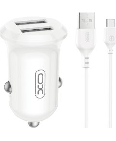 XO CC67 Автомобильное зарядное устройство 2xUSB 12W + Type C кабель Зарядные устройства и стартеры