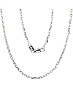 Sudraba ķēdīte Enkurs 2.1 mm, dimantu apstrādājums #2400091(PRh-Gr), Sudrabs 925°, rodijs (pārklājums), garums: 55 cm, 7 gr. Ķēdītes