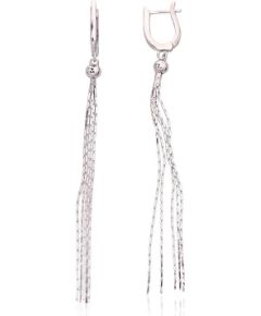 Серебряные серьги на английском замке #2204089(PRh-Gr), Серебро 925°, родий (покрытие), 3.6 гр. Ar "angļu" slēdzēju