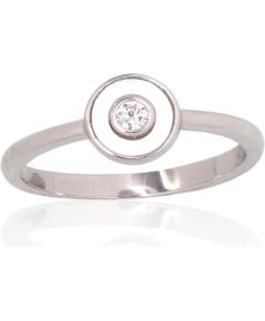 Серебряное кольцо #2101941(PRh-Gr)_CZ+PL, Серебро 925°, родий (покрытие), Цирконы, Перламутр, Размер: 16.5, 1.8 гр. Sieviešu