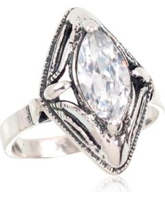 Sudraba gredzens #2101413(POx-Bk)_CZ, Sudrabs 925°, oksids (pārklājums), Cirkoni, Izmērs: 20, 5 gr. Sieviešu