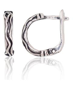 Sudraba auskari ar 'angļu' slēdzēju #2203158(POx-Bk), Sudrabs 925°, oksids (pārklājums), 2 gr. Ar "angļu" slēdzēju