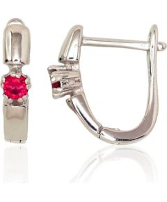 Серебряные серьги на английском замке #2203105(PRh-Gr)_CZ-RO, Серебро 925°, родий (покрытие), Цирконы, 2.6 гр. Ar "angļu" slēdzēju