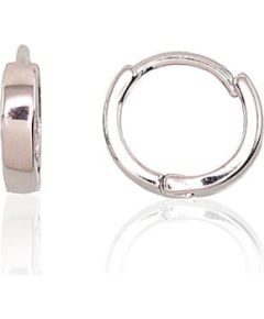 Sudraba auskari ar apaļu aizdāri #2202959(PRh-Gr), Sudrabs 925°, rodijs (pārklājums), 1.3 gr. Auskari-riņķīši