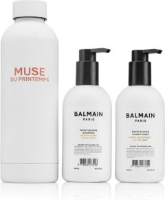 Balmain Set Professionnel: Argan Oil, Hair Shampoo, Moisturizing, 300 ml + Hair Conditioner, For Moisturizing, 300 ml + Muse Du Printemps, Steel Water Bottle, White For Women Духи и косметика