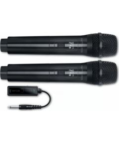 Divi bezvadu mikrofoni (2 gab. komplektā) ar RF 2,4 GHz pārraidi, MUSE, MC 50 W Mikrofoni