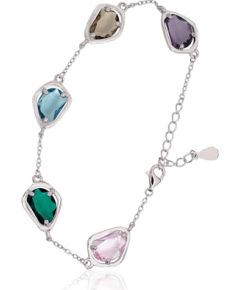 Sudraba aproce #2600446(PRh-Gr)_CZ-MIX, Sudrabs 925°, rodijs (pārklājums), Cirkoni, garums: 17 cm, 4.9 gr.  "Orio" kolekcija