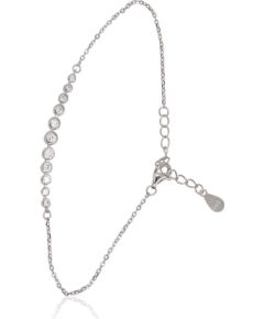 Sudraba aproce #2600443(PRh-Gr)_CZ, Sudrabs 925°, rodijs (pārklājums), Cirkoni, garums: 17 cm, 1.9 gr.  "Orio" kolekcija