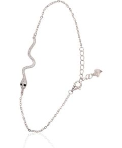 Sudraba aproce #2600441(PRh-Gr)_CZ+CZ-BK, Sudrabs 925°, rodijs (pārklājums), Cirkoni, garums: 17 cm, 1.6 gr.  "Orio" kolekcija