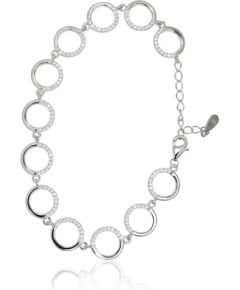 Sudraba aproce #2600436(PRh-Gr)_CZ, Sudrabs 925°, rodijs (pārklājums), Cirkoni, garums: 17 cm, 5.4 gr.  "Orio" kolekcija