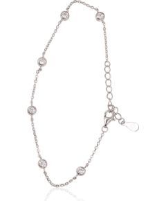 Sudraba aproce #2600431(PRh-Gr)_CZ, Sudrabs 925°, rodijs (pārklājums), Cirkoni, garums: 17 cm, 2.1 gr.  "Orio" kolekcija