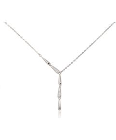 Sudraba kaklarota #2500156(PRh-Gr)_CZ, Sudrabs 925°, rodijs (pārklājums), Cirkoni, garums: 42 cm, 3.2 gr. Bez akmeņiem