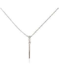 Sudraba kaklarota #2500154(PRh-Gr)_CZ, Sudrabs 925°, rodijs (pārklājums), Cirkoni, garums: 42 cm, 2.1 gr. Bez akmeņiem