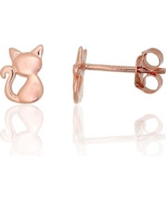 Sudraba auskari-puseti #2204289(PAu-R), Sudrabs 925°, sarkanais zelts (pārklājums), 0.7 gr. Puseti