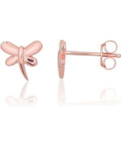 Sudraba auskari-puseti #2204090(PAu-R), Sudrabs 925°, sarkanais zelts (pārklājums), 0.8 gr. Puseti