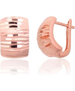 Sudraba auskari ar 'angļu' slēdzēju #2204088(PAu-R), Sudrabs 925°, sarkanais zelts (pārklājums), 4.2 gr. Ar "angļu" slēdzēju