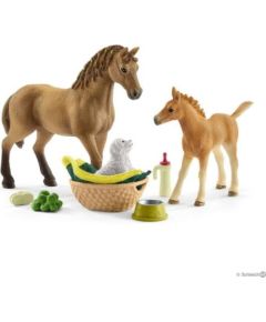 Figurka Schleich Zestaw pielęgnacyjny Quarter koń + źrebię (SLH 42432) Figūriņas un varoņi