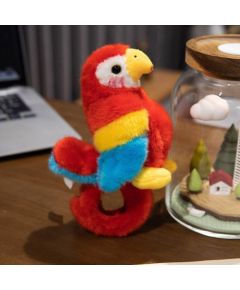 LeanToys Pluszowa Maskotka Papuga Opaska Bransoletka Na Rękę Czerwona Mīkstās rotaļlietas