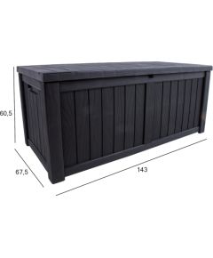 Uzglabāšanas kaste PRAIA 143x67,5x60,5cm/450L, melna plastmasa Jaunumi -Dārzam