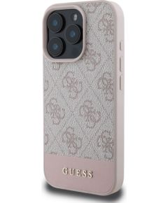 Guess PU 4G Stripe Case Aizsargapvalks priekš iPhone 16 Pro / rozā Neoriģinālie Maciņi