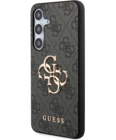 Guess PU 4G Metal Logo Case Aizsargapvalks priekš Samsung Galaxy S24+ / pelēks Neoriģinālie Maciņi