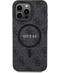 Guess PU Leather 4G Colored Ring MagSafe Case Защитный чехол для iPhone 15 Pro / чёрный Чехлы - альтернативные