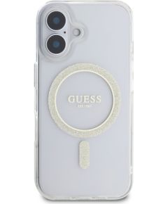 Guess IML Glitter Ring MagSafe Case Aizsargapvalks priekš iPhone 16 Plus / caurspīdīgs Neoriģinālie Maciņi