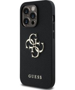 Guess PU Grained 4G Metal Logo Case Защитный чехол для iPhone 14 Pro / чёрный Чехлы - альтернативные