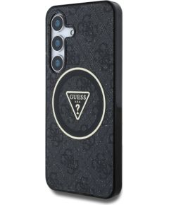 Guess IML 4G Glitter and Triangle Logo MagSafe Case Aizsargapvalks priekš Samsung Galaxy S25 / melns Neoriģinālie Maciņi