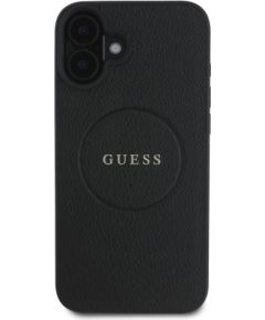 Guess PU Grained Classic Logo MagSafe Case Aizsargapvalks priekš iPhone 16 / melns Neoriģinālie Maciņi