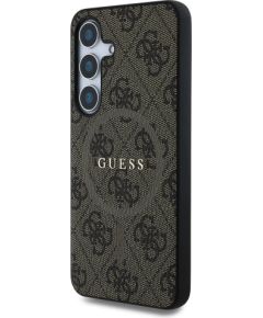 Guess PU Leather 4G Colored Ring MagSafe Case Aizsargapvalks priekš Samsung Galaxy S25 / brūns Neoriģinālie Maciņi