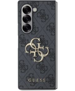 Guess PU 4G Metal Logo Case Aizsargapvalks priekš Samsung Galaxy Z Fold 6 / pelēks Neoriģinālie Maciņi