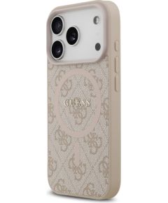 Guess PU Leather 4G Colored Ring MagSafe Case Aizsargapvalks priekš iPhone 17 Pro / rozā Neoriģinālie Maciņi